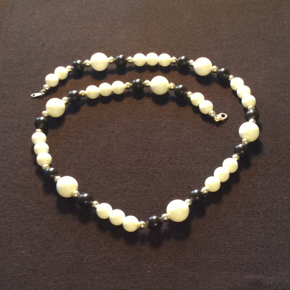 Vintage Black and White Necklace